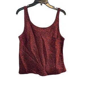 Victorias Secret Women Tank Top Red Stripe Sleeveless Scoop Neck Pullover Size M